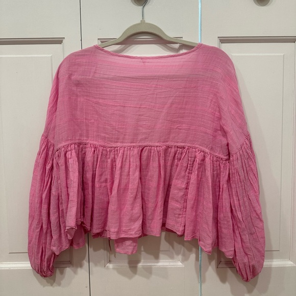 Free People Beaumont Mews Pink Top, Size S - Picture 3 of 5